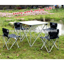 Table de camping en aluminium et chaises fihsing